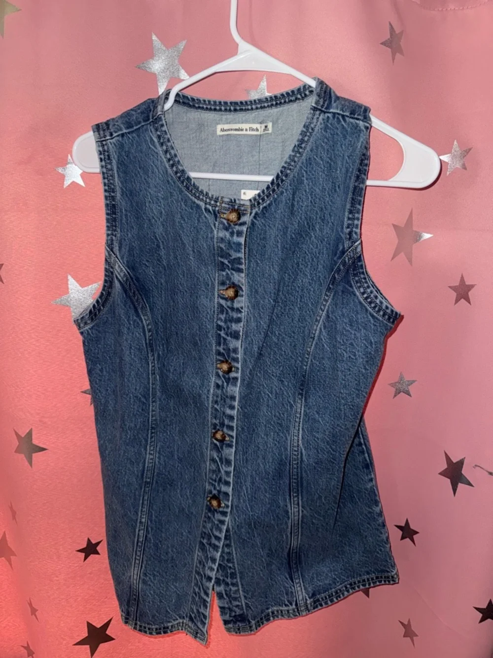 NWT 🏷️ Abercrombie Denim Button Up Vest - Picture 1 of 4
